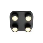 Nordlux Clyde Deckenleuchte 4-Spot Metall Schwarz 14W 950lm - 827 Extra Warmweiß | 85mm - 3-Stufen Dimmbar