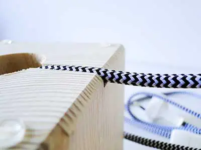 Aufbau Holzblock f&uuml;r DIY-Lampe