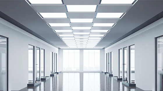 Gebäude mit LED-Panels als Beleuchtungslösung Gebäude mit LED-Panels als Beleuchtungslösung