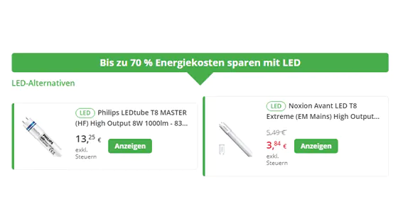 LED-Alternativen von BeleuchtungDirekt Sparen mit den LED-Alternativen von BeleuchtungDirekt