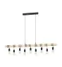 Eglo Suspension Luminaire Townshend Bois Acier Brun Noir | IP20 - Convient pour 9x E27 
