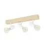 Eglo Plafonnier Townshend 3 Bois Acier Blanc | IP20 - Convient pour 3x E27 